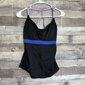 Title Nine Black and Blue Tankini top